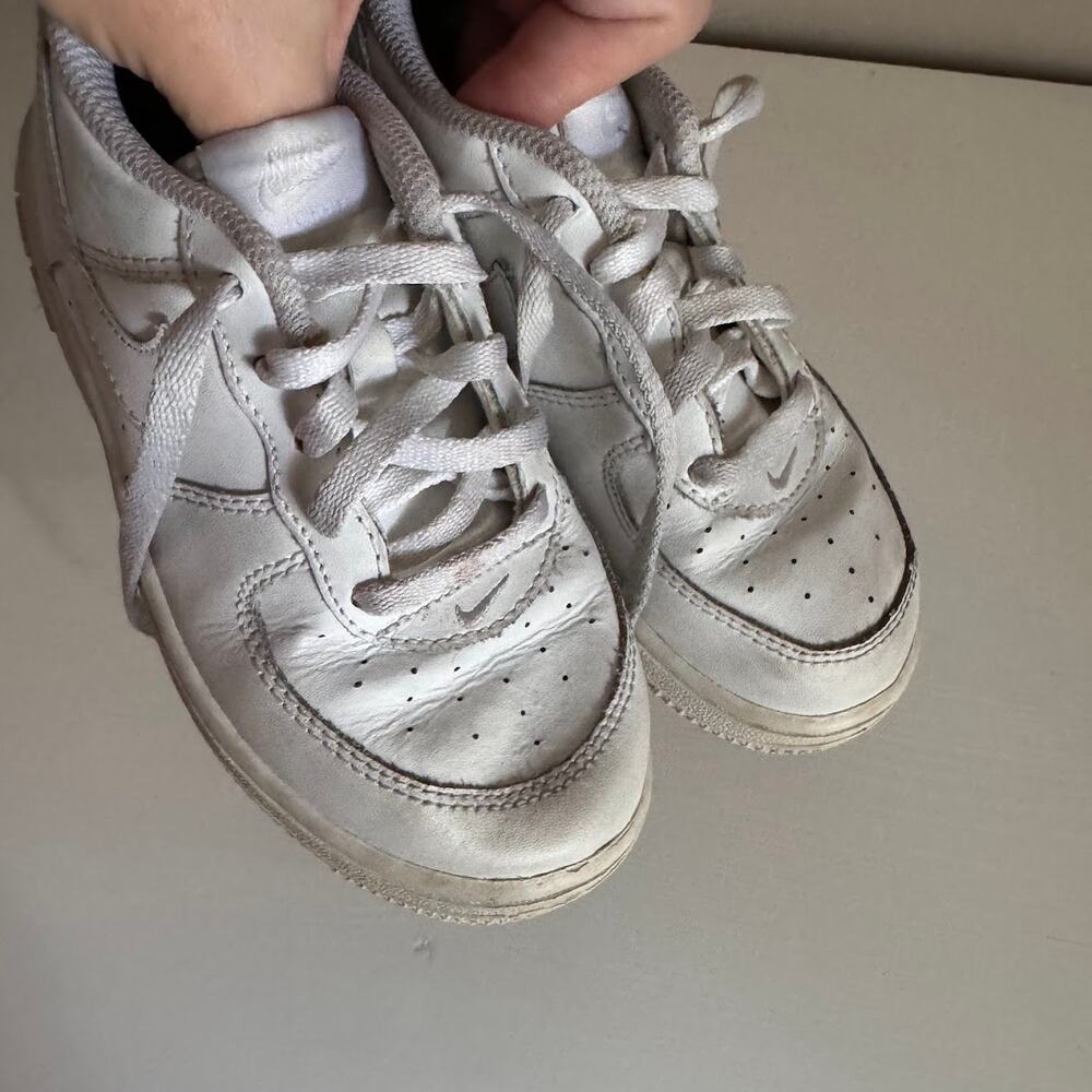 Nike Air Force AF-1 Low Kids 10C Athletic Shoe White Lace Up Sneaker 314193-117 - Picture 6 of 7